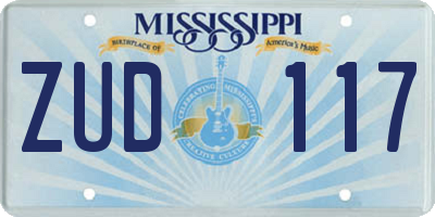 MS license plate ZUD117