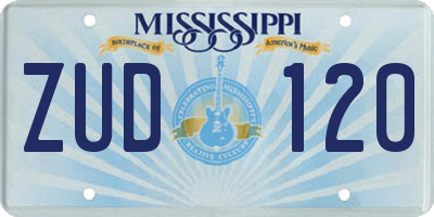 MS license plate ZUD120