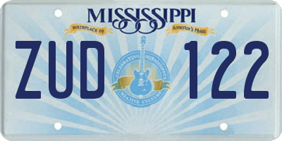 MS license plate ZUD122