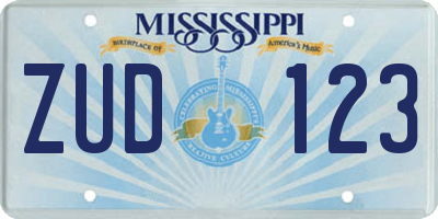 MS license plate ZUD123