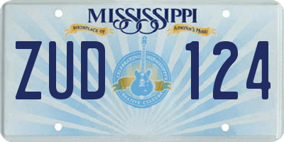 MS license plate ZUD124