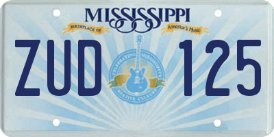MS license plate ZUD125