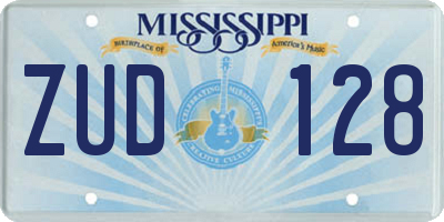 MS license plate ZUD128