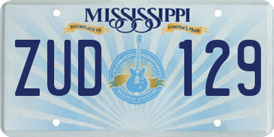 MS license plate ZUD129