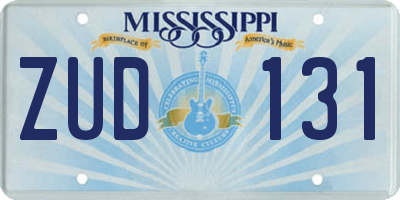 MS license plate ZUD131