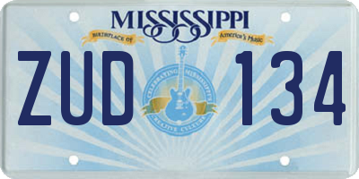 MS license plate ZUD134