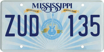 MS license plate ZUD135