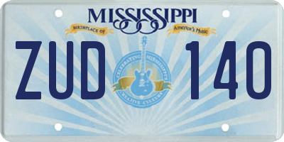 MS license plate ZUD140