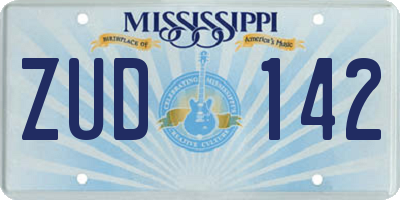 MS license plate ZUD142