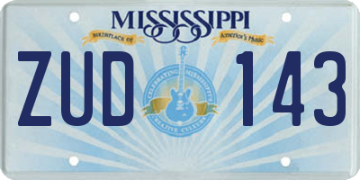 MS license plate ZUD143