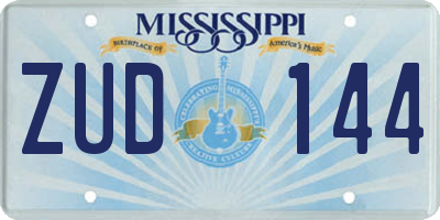 MS license plate ZUD144
