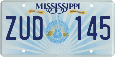 MS license plate ZUD145