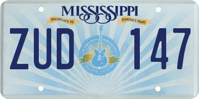 MS license plate ZUD147