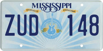 MS license plate ZUD148