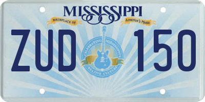 MS license plate ZUD150