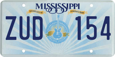 MS license plate ZUD154