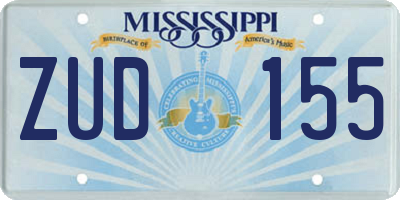 MS license plate ZUD155