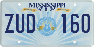 MS license plate ZUD160