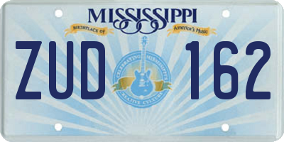 MS license plate ZUD162
