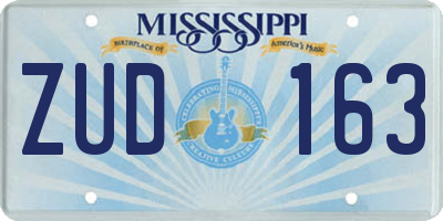 MS license plate ZUD163
