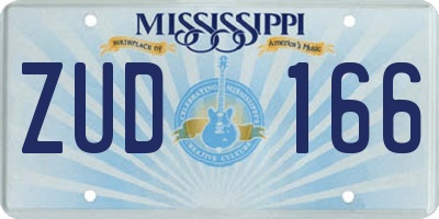 MS license plate ZUD166