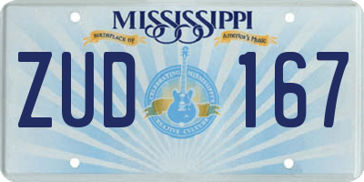 MS license plate ZUD167