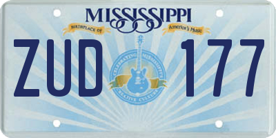 MS license plate ZUD177