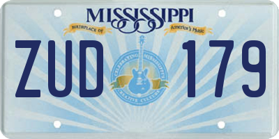 MS license plate ZUD179