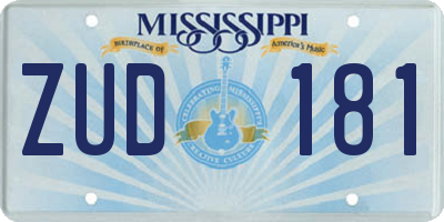 MS license plate ZUD181