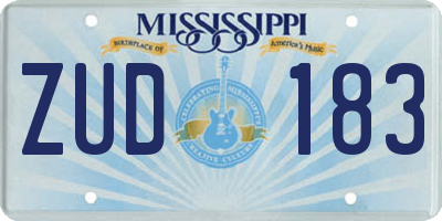 MS license plate ZUD183