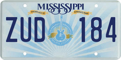MS license plate ZUD184