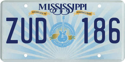 MS license plate ZUD186