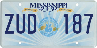 MS license plate ZUD187