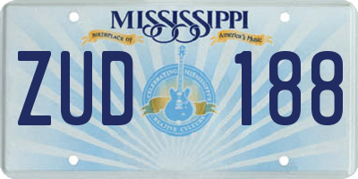MS license plate ZUD188