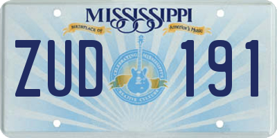 MS license plate ZUD191