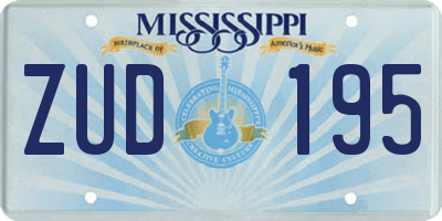 MS license plate ZUD195