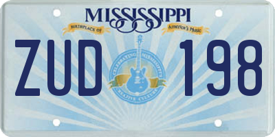 MS license plate ZUD198
