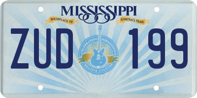 MS license plate ZUD199