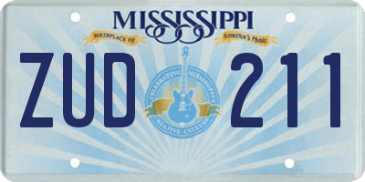 MS license plate ZUD211