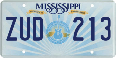 MS license plate ZUD213