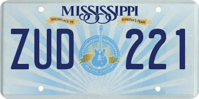 MS license plate ZUD221