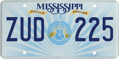 MS license plate ZUD225