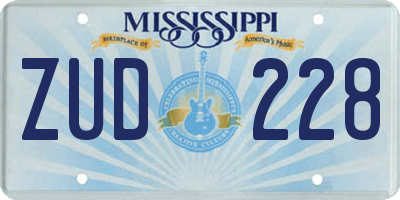 MS license plate ZUD228