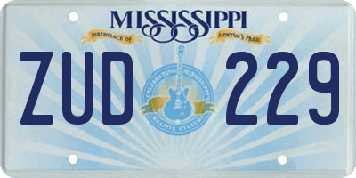 MS license plate ZUD229