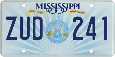 MS license plate ZUD241