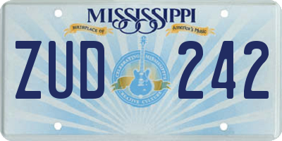 MS license plate ZUD242