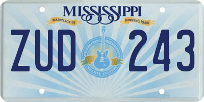 MS license plate ZUD243