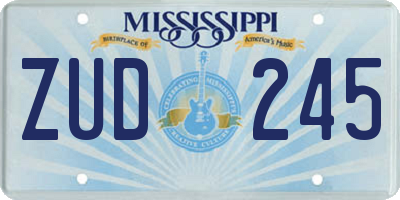 MS license plate ZUD245