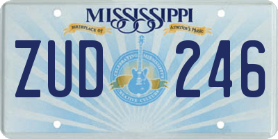 MS license plate ZUD246