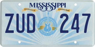 MS license plate ZUD247